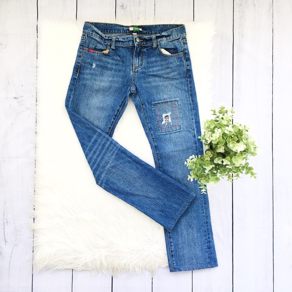 Anthropologie Denim - Anthro, Ett Twa Blue Patch Work Crop Jeans #107